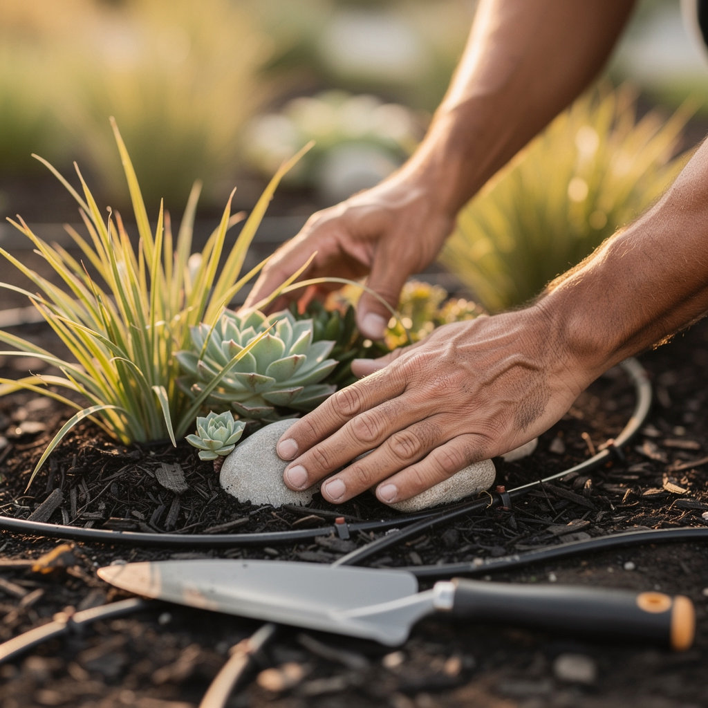 OROZCOGOMEZ LANDSCAPING San Diego team working on a professional landscaping project in San Diego